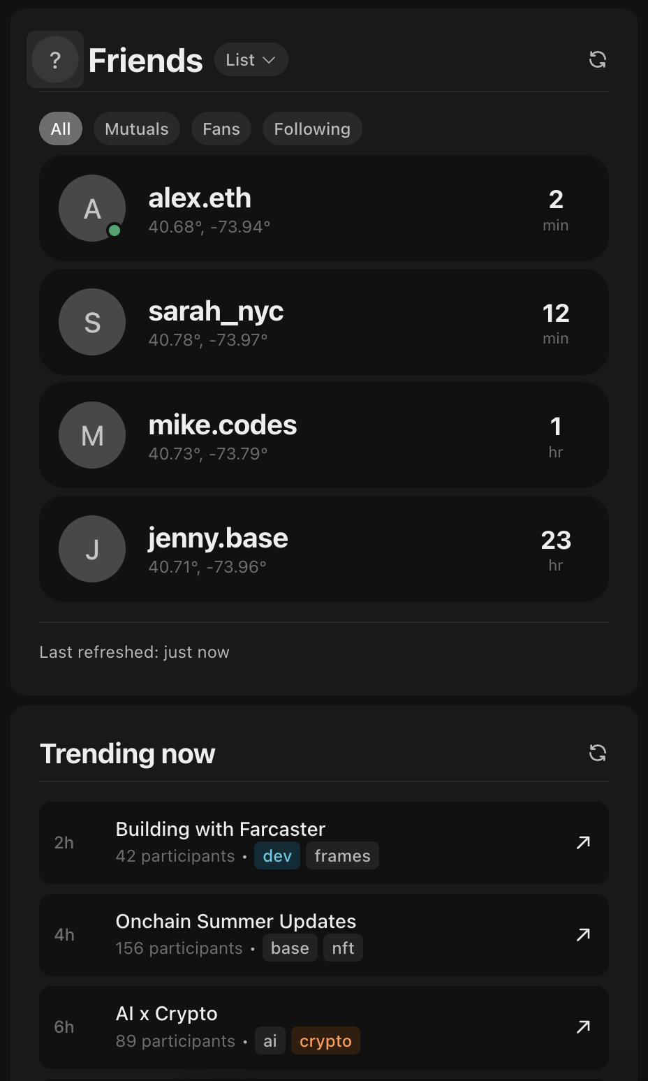 Mini - Connect with friends - Farcaster Mini Apps screenshot